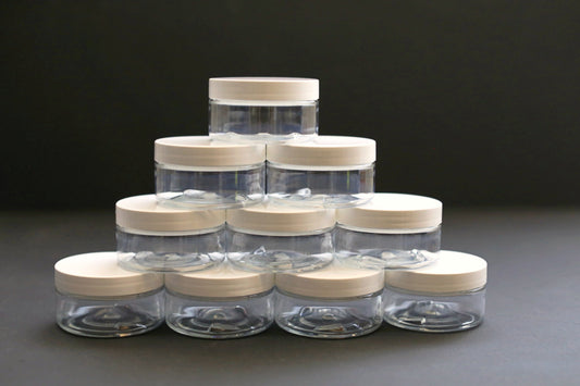 100g PET Jar Clear + Smooth Walled 70mm Cap White